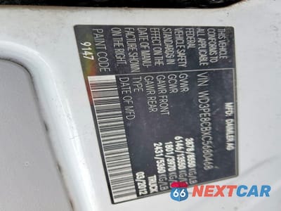 Zdjęcie 12 z 12 samochodu: 2012 MERCEDES-BENZ SPRINTER 2500 VIN:WD3PE8CBXC5680468 - miniatura