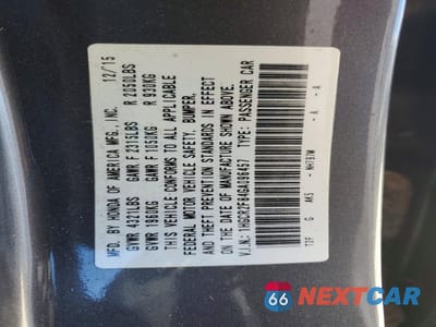 Zdjęcie 13 z 13 samochodu: 2016 HONDA ACCORD EXL VIN:1HGCR2F84GA096457 - miniatura
