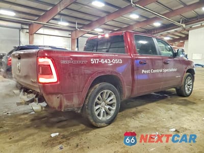 Trzecie zdjęcie samochodu z tyłu: 2021 RAM 1500 LARAMIE VIN:1C6SRFJT6MN775848 - miniatura