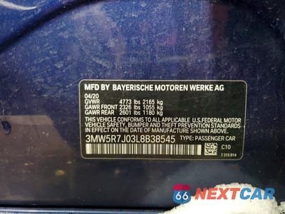Zdjęcie 12 z 12 samochodu: 2020 BMW 330XI VIN:3MW5R7J03L8B38545 - miniatura