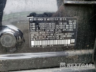 Zdjęcie 12 z 12 samochodu: 2023 HONDA HR-V SPORT VIN:3CZRZ2H51PM719123 - miniatura
