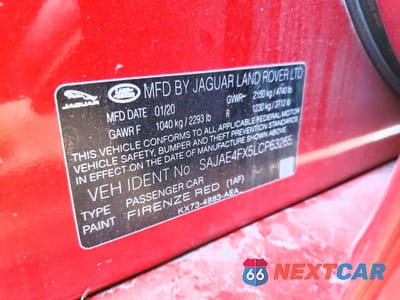 Zdjęcie 12 z 12 samochodu: 2020 JAGUAR XE S VIN:SAJAE4FX5LCP63265 - miniatura