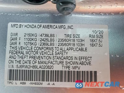 Zdjęcie 13 z 13 samochodu: 2020 HONDA CR-V EXL VIN:5J6RW2H89LA020820 - miniatura