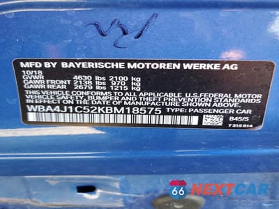 Zdjęcie 12 z 12 samochodu: 2019 BMW 430I GRAN COUPE VIN:WBA4J1C52KBM18575 - miniatura