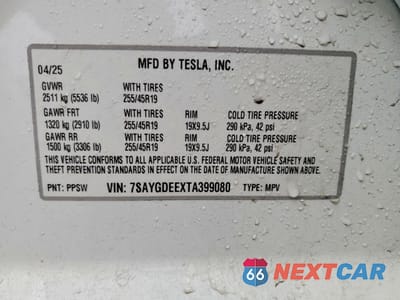 Zdjęcie 12 z 13 samochodu: 2026 TESLA MODEL Y VIN:7SAYGDEEXTA399080 - miniatura