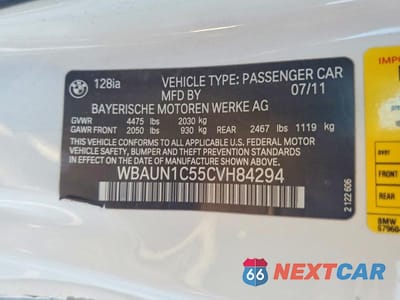 Zdjęcie 12 z 12 samochodu: 2012 BMW 128 I VIN:WBAUN1C55CVH84294 - miniatura