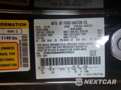 Zdjęcie 12 z 13 samochodu: 2022 FORD BRONCO SPORT BIG BEND VIN:3FMCR9B69NRD38024 - miniatura