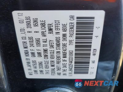 Zdjęcie 12 z 12 samochodu: 2012 ACURA TSX VIN:JH4CU2F44CC018963 - miniatura