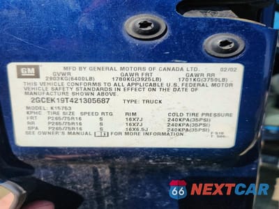 Zdjęcie 12 z 12 samochodu: 2002 CHEVROLET SILVERADO K1500 VIN:2GCEK19T421305687 - miniatura
