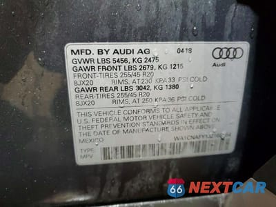 Zdjęcie 14 z 14 samochodu: 2018 AUDI Q5 PRESTIGE VIN:WA1CNAFY1J2168554 - miniatura