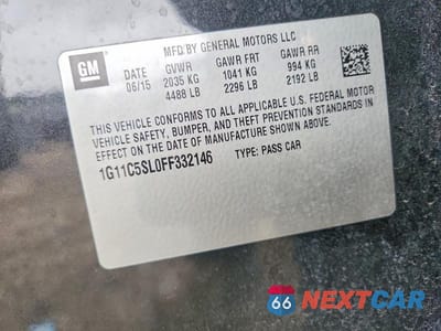 Zdjęcie 12 z 12 samochodu: 2015 CHEVROLET MALIBU 1LT VIN:1G11C5SL0FF332146 - miniatura