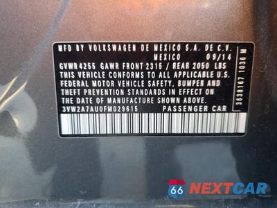 Zdjęcie 13 z 13 samochodu: 2015 VOLKSWAGEN GOLF TDI VIN:3VW2A7AU0FM029615 - miniatura