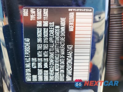 Zdjęcie 14 z 14 samochodu: 2022 PORSCHE CAYENNE TURBO S E-HYBRID VIN:WP1AH2AY3NDA46143 - miniatura