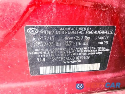 Zdjęcie 12 z 12 samochodu: 2013 HYUNDAI SONATA GLS VIN:5NPEB4AC6DH679409 - miniatura