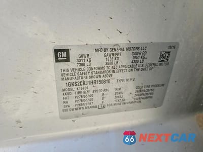 Zdjęcie 13 z 13 samochodu: 2017 GMC YUKON DENALI VIN:1GKS2CKJ1HR150818 - miniatura
