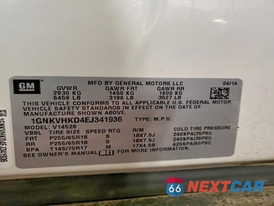 Zdjęcie 13 z 13 samochodu: 2014 CHEVROLET TRAVERSE LT VIN:1GNKVHKD4EJ341936 - miniatura
