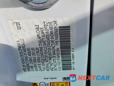 Zdjęcie 12 z 12 samochodu: 2023 HONDA ACCORD HYBRID EXL VIN:1HGCY2F64PA012994 - miniatura