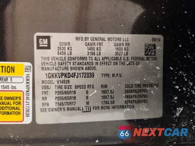 Zdjęcie 12 z 12 samochodu: 2015 GMC ACADIA SLE VIN:1GKKVPKD4FJ172039 - miniatura