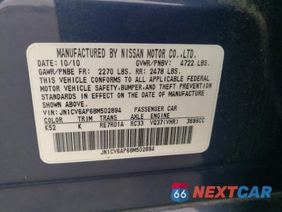 Zdjęcie 12 z 12 samochodu: 2011 INFINITI G37 SEDAN JOURNEY VIN:JN1CV6AP6BM502894 - miniatura