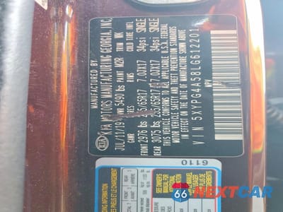 Zdjęcie 12 z 12 samochodu: 2020 KIA SORENTO S VIN:5XYPG4A58LG612201 - miniatura