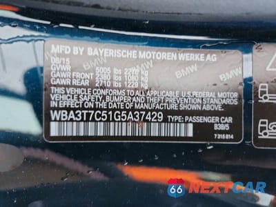 Zdjęcie 12 z 12 samochodu: 2016 BMW 435 XI VIN:WBA3T7C51G5A37429 - miniatura