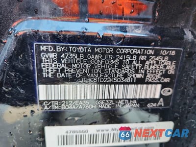 Zdjęcie 12 z 13 samochodu: 2019 LEXUS IS VIN:JTHC81D22K5034811 - miniatura