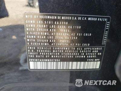 Zdjęcie 13 z 13 samochodu: 2021 VOLKSWAGEN TIGUAN SE VIN:3VV3B7AX0MM007854 - miniatura