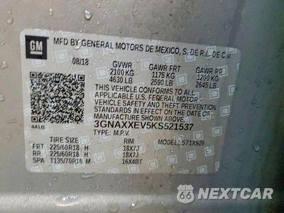 Zdjęcie 13 z 13 samochodu: 2019 CHEVROLET EQUINOX PREMIER VIN:3GNAXXEV5KS521537 - miniatura