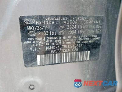 Zdjęcie 12 z 12 samochodu: 2020 HYUNDAI ELANTRA SE VIN:KMHD74LF8LU942813 - miniatura