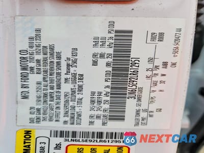 Zdjęcie 13 z 14 samochodu: 2020 LINCOLN MKZ RESERVE VIN:3LN6L5E92LR612951 - miniatura