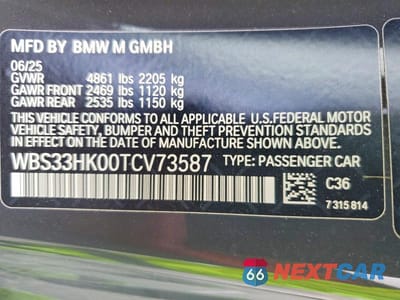 Zdjęcie 12 z 12 samochodu: 2026 BMW M4 COMPETITION VIN:WBS33HK00TCV73587 - miniatura