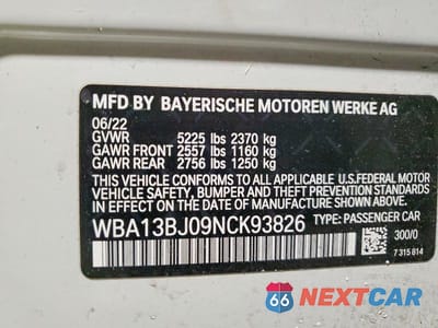 Zdjęcie 12 z 12 samochodu: 2022 BMW 530 XI VIN:WBA13BJ09NCK93826 - miniatura