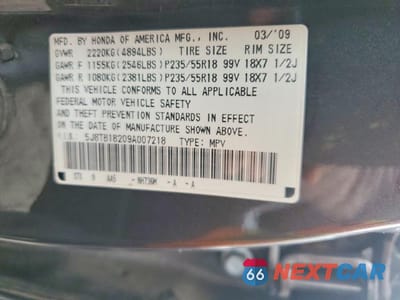 Zdjęcie 13 z 13 samochodu: 2009 ACURA RDX VIN:5J8TB18209A007218 - miniatura