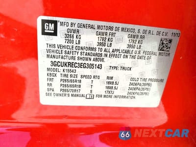 Zdjęcie 12 z 12 samochodu: 2014 CHEVROLET SILVERADO K1500 LT VIN:3GCUKREC3EG305143 - miniatura