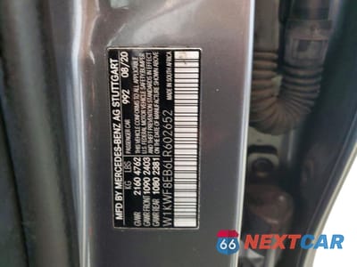 Zdjęcie 12 z 12 samochodu: 2020 MERCEDES-BENZ C 300 4MATIC VIN:W1KWF8EB6LR602652 - miniatura