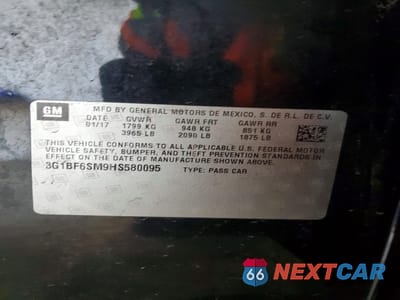 Zdjęcie 12 z 12 samochodu: 2017 CHEVROLET CRUZE PREMIER VIN:3G1BF6SM9HS580095 - miniatura