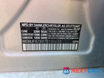 Zdjęcie 12 z 12 samochodu: 2007 MERCEDES-BENZ E 350 4MATIC VIN:WDBUF87XX7B139633 - miniatura