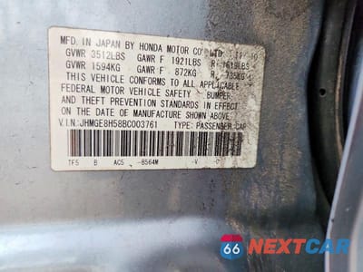 Zdjęcie 13 z 13 samochodu: 2011 HONDA FIT SPORT VIN:JHMGE8H58BC003761 - miniatura