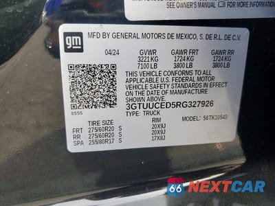 Zdjęcie 12 z 12 samochodu: 2024 GMC SIERRA K1500 ELEVATION VIN:3GTUUCED5RG327926 - miniatura