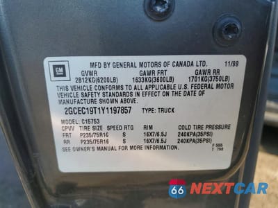 Zdjęcie 12 z 12 samochodu: 2000 CHEVROLET SILVERADO C1500 VIN:2GCEC19T1Y1197857 - miniatura