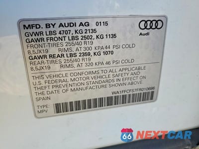 Zdjęcie 13 z 13 samochodu: 2015 AUDI Q3 PRESTIGE VIN:WA1FFCFS7FR010686 - miniatura