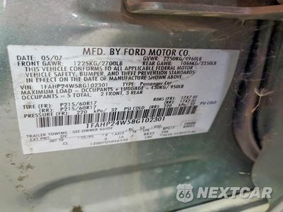 Zdjęcie 12 z 12 samochodu: 2008 FORD TAURUS SEL VIN:1FAHP24W58G102301 - miniatura