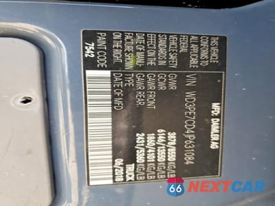 Zdjęcie 13 z 13 samochodu: 2018 MERCEDES-BENZ SPRINTER 2500 VIN:WD3PE7CD4JP631084 - miniatura