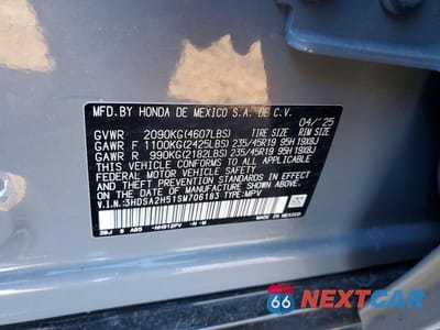 Zdjęcie 13 z 13 samochodu: 2025 ACURA ADX A-SPEC VIN:3HDSA2H51SM706183 - miniatura