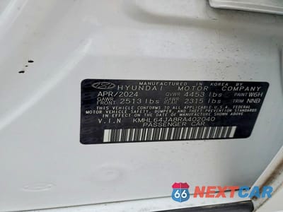 Zdjęcie 12 z 12 samochodu: 2024 HYUNDAI SONATA SEL VIN:KMHL64JA8RA402040 - miniatura