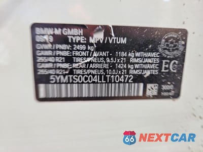 Zdjęcie 13 z 13 samochodu: 2020 BMW X3 M COMPETITION VIN:5YMTS0C04LLT10472 - miniatura