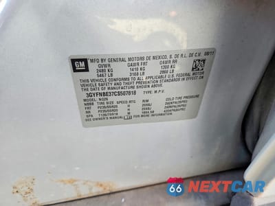 Zdjęcie 13 z 13 samochodu: 2012 CADILLAC SRX PERFORMANCE COLLECTION VIN:3GYFNBE37CS507818 - miniatura