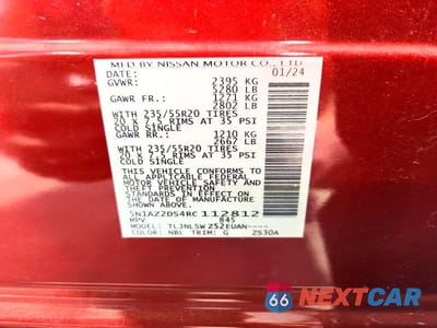 Zdjęcie 14 z 14 samochodu: 2024 NISSAN MURANO PLATINUM VIN:5N1AZ2DS4RC112812 - miniatura