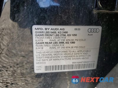 Zdjęcie 13 z 13 samochodu: 2021 AUDI Q5 PREMIUM VIN:WA1AAAFY6M2010105 - miniatura