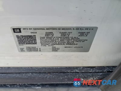 Zdjęcie 13 z 13 samochodu: 2018 CHEVROLET TRAX LS VIN:3GNCJNSB3JL359053 - miniatura